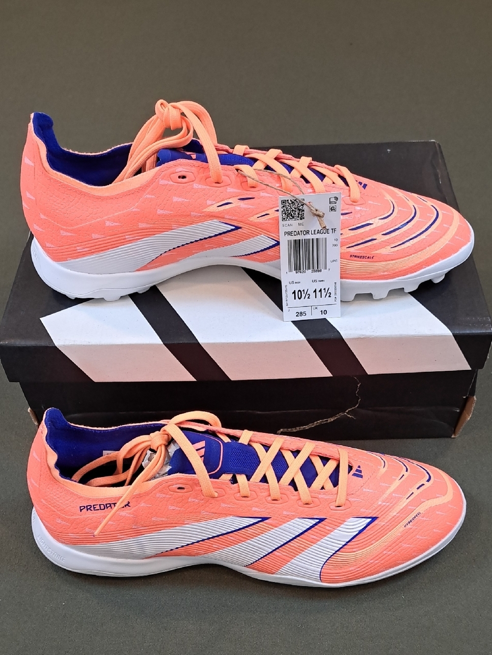 adidas Predator League TF Soccer  - Color: Coral/White/Orange - Size: Men 10.5 - Picture 2 of 11